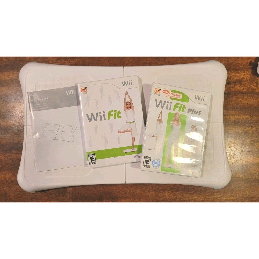 Nintendo Wii Balance Board With Wii Fit & Wii Fit Plus Tested and Works